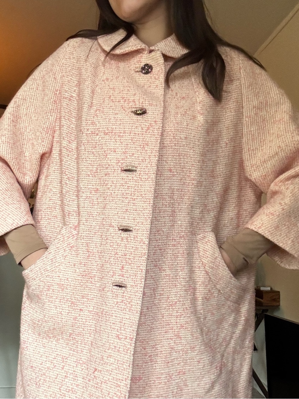 DUMAS 1960's Pink Tweed Button-Up Jacket - Picture 4 of 8